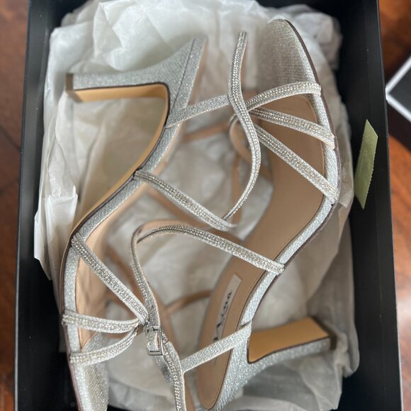 NINA Anna Sandal Heel True Silver Luna Shine 10M - Picture 6 of 7